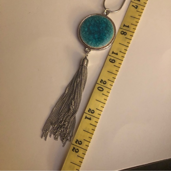3/$20 Laura Silver and Turquoise Long Necklace NWT - Picture 12 of 13